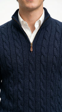 Pull Torsadé demi zip Old Money - Zeroh
