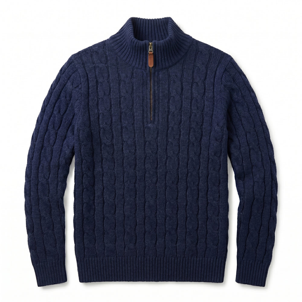 Pull Torsadé demi zip Old Money - Zeroh