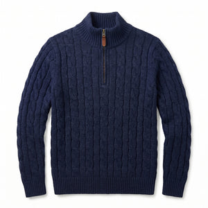 Pull Torsadé demi zip Old Money - Zeroh