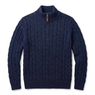Pull Torsadé demi zip Old Money - Zeroh