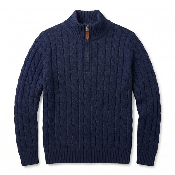 Pull Torsadé demi zip Old Money - Zeroh